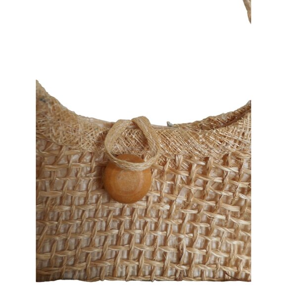 Vintage Wicker Jute Floral Purse Shoulder Purse Bag by Patti Originals - Picture 3 of 6